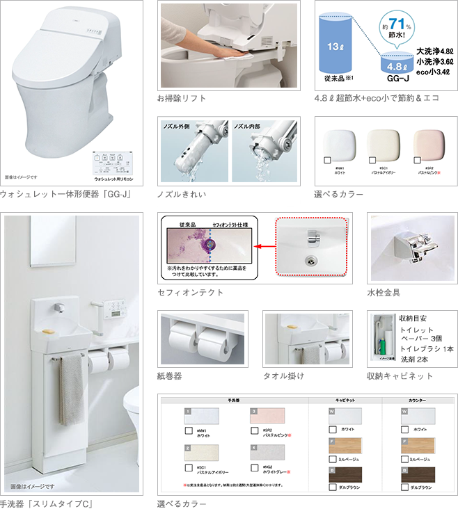 共通仕様のトイレ 設備仕様
