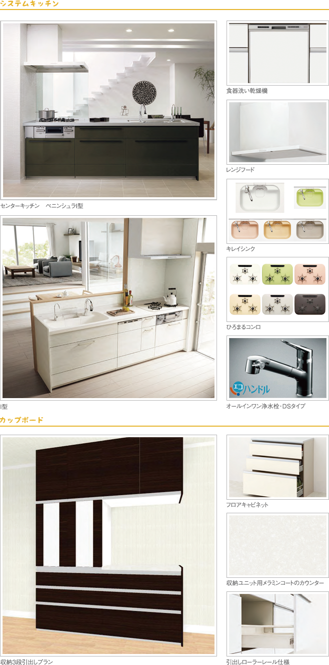 lixilのシステムキッチン 設備仕様
