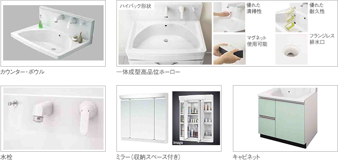 takaraの洗面化粧台 設備仕様